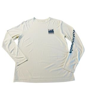 Patagonia Light Yellow Long Sleeve Shirt with Gray Logo Boys Size 14